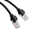 Kabel Ethernet Baseus High Speed Cat 5 RJ-45 1000Mb/s 0.5m okrągły - czarny