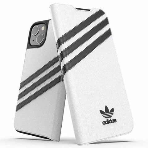 Etui Adidas OR Booklet Case PU na iPhone 13 - biało-czarne