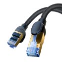 Baseus szybki kabel internetowy RJ45 cat.7 10Gbps 15m pleciony czarny