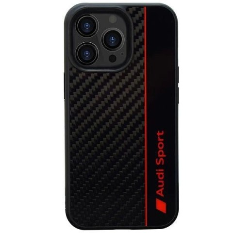 Etui Audi Carbon Fiber Stripe na iPhone 13 Pro / 13 - czarne