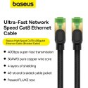 Baseus szybki kabel sieciowy RJ-45 cat.8 40Gbps 10m pleciony- czarny