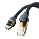 Baseus szybki okrągły kabel sieciowy RJ45 40Gbps Cat. 8 0.5m czarny