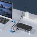 HUB Choetech M52 USB-C - USB-C PD/USB-C/USB-A/HDMI/VGA/DP/SD/TF/RJ45/AUX - szary