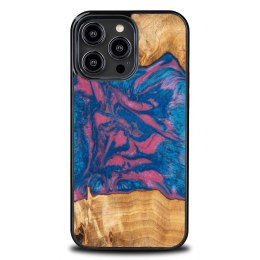 Etui Bewood Unique Vegas z drewna i żywicy na iPhone 15 Pro Max - różowo-niebieskie