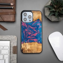 Etui Bewood Unique Vegas z drewna i żywicy na iPhone 15 Pro Max - różowo-niebieskie