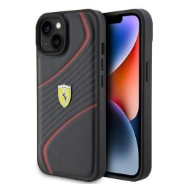 Etui Ferrari Twist Metal Logo do iPhone 15 - czarne