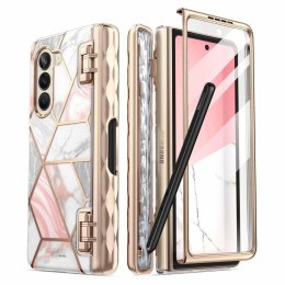 Etui Supcase Cosmo Pen na Samsung Galaxy Z Fold 5 - różowy marmur