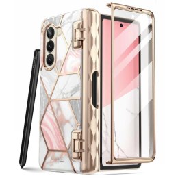 Etui Supcase Cosmo Pen na Samsung Galaxy Z Fold 5 - różowy marmur