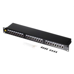 NETRACK Patch panel 19'' Netrack 24-porty kat. 5e FTP, z półką