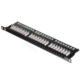 NETRACK Patch panel 19'' Netrack 24-porty kat. 5e UTP, 0,5U/1U z półką