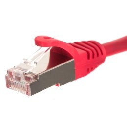 NETRACK Patchcord RJ45, Netrack osłonka zalewana, kat. 5e FTP/STP, 0,25m czerwony