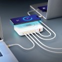 Ładowarka biurkowa 3mk Hyper Charger PowerMax 100W bezprzewodowa 4x USB-C 2x USB-A - biała