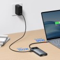 HUB 10w1 Baseus Metal Gleam II USB-C - HDMI 4K 120Hz / HDMI 4K 60Hz / USB-A 3.2 / 2x USB-A / USB-C 3.2 / RJ45 / czytnik SD, TF /