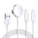 Kabel 3 w 1 Joyroom S-IW007 magnetyczna ładowarka USB-A - Lightning 1.2m - biały