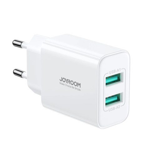 Ładowarka sieciowa Joyroom JR-TCN04 2xUSB-A 10.5W 2.1A - biały