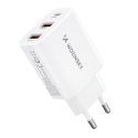 Ładowarka sieciowa Wozinsky CWCUCW 30W USB-C / 2 x USB-A - biała