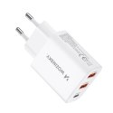 Ładowarka sieciowa Wozinsky CWCUCW 30W USB-C / 2 x USB-A - biała