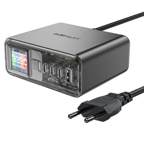 Wielofunkcyjny adapter Acefast Z4 PD 218W GaN 3 x USB-C + USB-A z 4 portami - szary