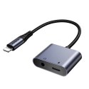 Adapter DAC 2w1 Joyroom SY-L01 Lightning do Lightning / mini jack 3.5 mm - czarny