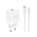 Ładowarka Dudao A20EU sieciowa USB-A 18W - biała + kabel USB-A - Lightning