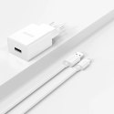 Ładowarka sieciowa Dudao A4EU USB-A 2.1A - biała + kabel USB-A - Lightning