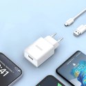 Ładowarka sieciowa Dudao A4EU USB-A 2.1A - biała + kabel USB-A - micro USB