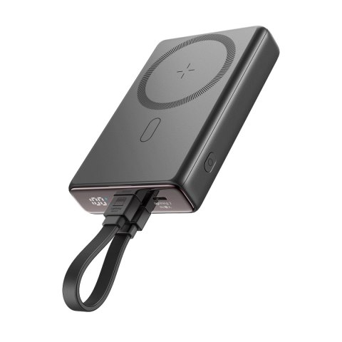 Powerbank Joyroom JR-PBM01 magnetyczny 10000mAh 20W z podstawką + kabel Lightning - USB-C - czarny