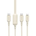 Kabel 2w1 Dudao L7SF USB-C - USB-C / Lightning 100W 1.2m - beżowy