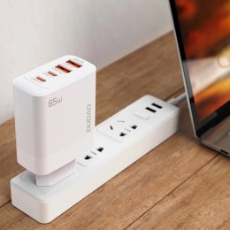 Ładowarka sieciowa GaN Dudao A65EU 2xUSB-A / 2xUSB-C PD 65W - biała