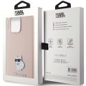 Etui Karl Lagerfeld Silicone Choupette Metal Pin na iPhone 15 Pro Max - różowe