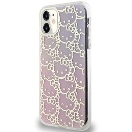 Etui Hello Kitty IML Gradient Electrop Crowded Kitty Head na iPhone 11 / Xr - różowe