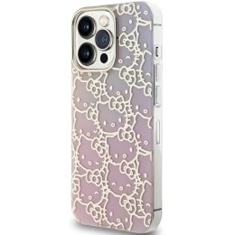 Etui Hello Kitty IML Gradient Electrop Crowded Kitty Head na iPhone 13 Pro Max - różowe