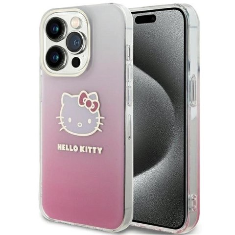 Etui Hello Kitty IML Gradient Electrop Kitty Head na iPhone 13 Pro Max - różowe