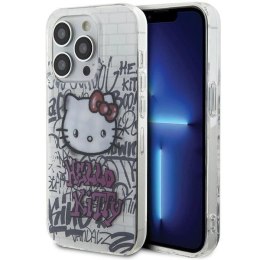 Etui Hello Kitty IML Kitty On Bricks Graffiti na iPhone 14 Pro - białe