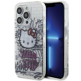 Etui Hello Kitty IML Kitty On Bricks Graffiti na iPhone 15 Pro Max - białe