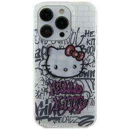 Etui Hello Kitty IML Kitty On Bricks Graffiti na iPhone 15 - białe