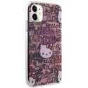 Etui Hello Kitty IML Tags Graffiti na iPhone 11 / Xr - różowe