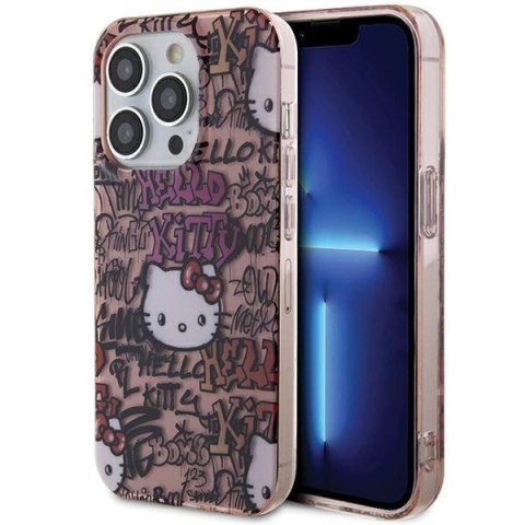 Etui Hello Kitty IML Tags Graffiti na iPhone 13 Pro Max - różowe