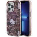 Etui Hello Kitty IML Tags Graffiti na iPhone 14 Pro - różowe