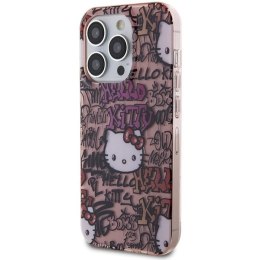 Etui Hello Kitty IML Tags Graffiti na iPhone 14 Pro - różowe