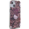 Etui Hello Kitty IML Tags Graffiti na iPhone 15 - różowe