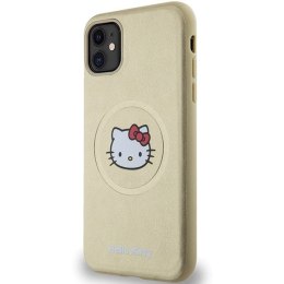 Etui Hello Kitty Leather Kitty Head MagSafe na iPhone 11 / Xr - złote