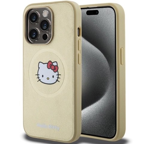 Etui Hello Kitty Leather Kitty Head MagSafe na iPhone 13 Pro / 13 - złote