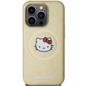 Etui Hello Kitty Leather Kitty Head MagSafe na iPhone 15 Pro Max - złote