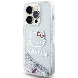 Etui Hello Kitty Liquid Glitter Charms Kitty Head na iPhone 13 Pro Max - srebrne