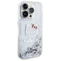 Etui Hello Kitty Liquid Glitter Charms Kitty Head na iPhone 13 Pro Max - srebrne