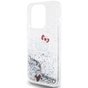 Etui Hello Kitty Liquid Glitter Charms Kitty Head na iPhone 13 Pro Max - srebrne