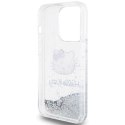 Etui Hello Kitty Liquid Glitter Charms Kitty Head na iPhone 13 Pro Max - srebrne