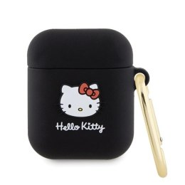 Etui Hello Kitty Silicone 3D Kitty Head na AirPods 1/2 - czarne