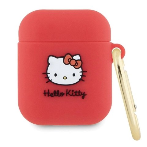 Etui Hello Kitty Silicone 3D Kitty Head na AirPods 1/2 - fuksjowe